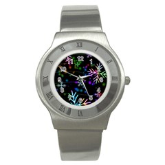 Snowflakes Snow Winter Christmas Stainless Steel Watch by Ndabl3x