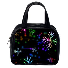 Snowflakes Snow Winter Christmas Classic Handbag (one Side) by Ndabl3x