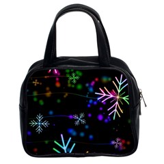 Snowflakes Snow Winter Christmas Classic Handbag (two Sides) by Ndabl3x