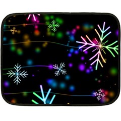 Snowflakes Snow Winter Christmas Fleece Blanket (mini) by Ndabl3x