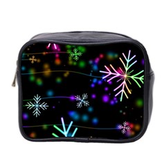 Snowflakes Snow Winter Christmas Mini Toiletries Bag (two Sides) by Ndabl3x