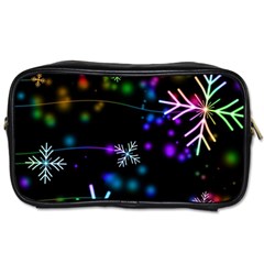 Snowflakes Snow Winter Christmas Toiletries Bag (one Side) by Ndabl3x