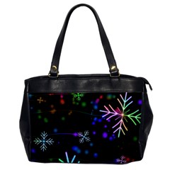 Snowflakes Snow Winter Christmas Oversize Office Handbag by Ndabl3x