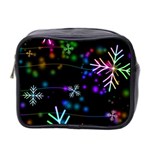 Snowflakes Snow Winter Christmas Mini Toiletries Bag (Two Sides) Front