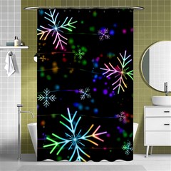 Snowflakes Snow Winter Christmas Shower Curtain 48  X 72  (small)  by Ndabl3x