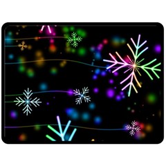 Snowflakes Snow Winter Christmas Fleece Blanket (large) by Ndabl3x