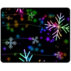 Snowflakes Snow Winter Christmas Two Sides Fleece Blanket (medium) by Ndabl3x