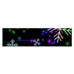 Snowflakes Snow Winter Christmas Oblong Satin Scarf (16  X 60 ) by Ndabl3x