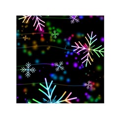 Snowflakes Snow Winter Christmas Square Satin Scarf (30  X 30 ) by Ndabl3x