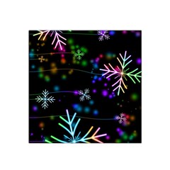 Snowflakes Snow Winter Christmas Satin Bandana Scarf 22  X 22  by Ndabl3x