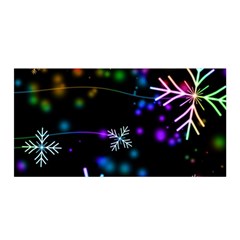 Snowflakes Snow Winter Christmas Satin Wrap 35  X 70  by Ndabl3x