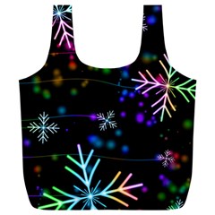 Snowflakes Snow Winter Christmas Full Print Recycle Bag (xxl) by Ndabl3x