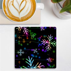 Snowflakes Snow Winter Christmas Uv Print Square Tile Coaster  by Ndabl3x