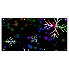 Snowflakes Snow Winter Christmas Banner And Sign 8  X 4  by Ndabl3x