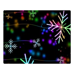 Snowflakes Snow Winter Christmas Premium Plush Fleece Blanket (large) by Ndabl3x