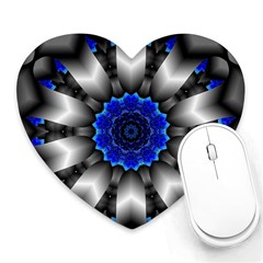 Kaleidoscope Abstract Round Heart Mousepad by Ndabl3x