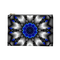 Kaleidoscope Abstract Round Cosmetic Bag (large) by Ndabl3x