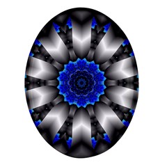 Kaleidoscope Abstract Round Oval Glass Fridge Magnet (4 Pack) by Ndabl3x