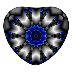 Kaleidoscope Abstract Round Heart Glass Fridge Magnet (4 Pack)