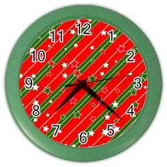 Christmas Paper Star Texture Color Wall Clock by Ndabl3x