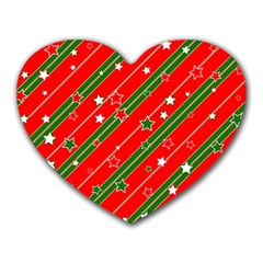 Christmas Paper Star Texture Heart Mousepad by Ndabl3x