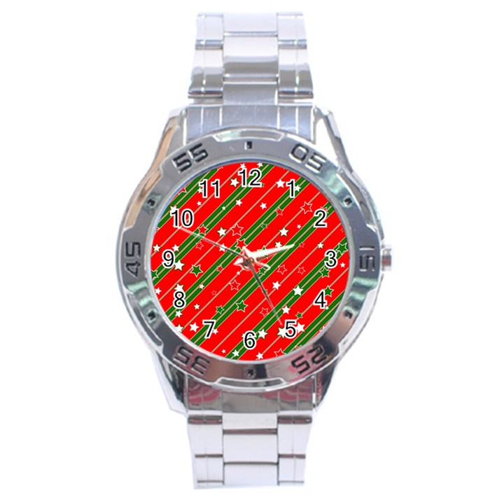 Christmas Paper Star Texture Stainless Steel Analogue Watch