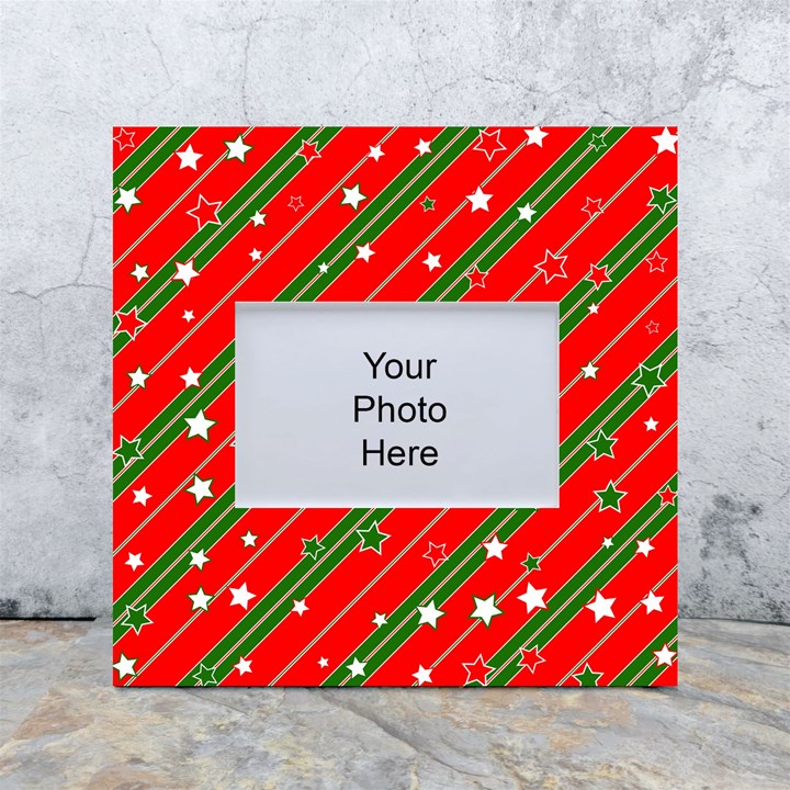 Christmas Paper Star Texture White Box Photo Frame 4  x 6 