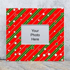 Christmas Paper Star Texture White Wall Photo Frame 5  X 7  by Ndabl3x