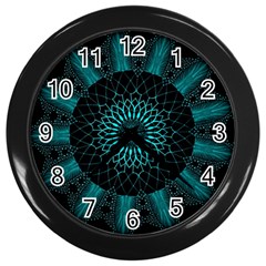 Ornament District Turquoise Wall Clock (black) by Ndabl3x