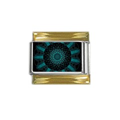 Ornament District Turquoise Gold Trim Italian Charm (9mm)