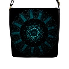 Ornament District Turquoise Flap Closure Messenger Bag (l) by Ndabl3x