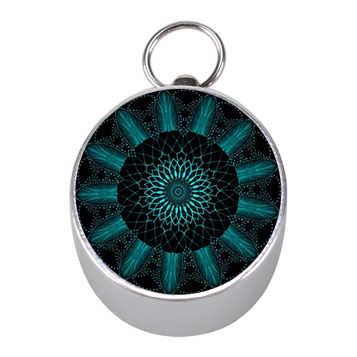 Ornament District Turquoise Mini Silver Compasses