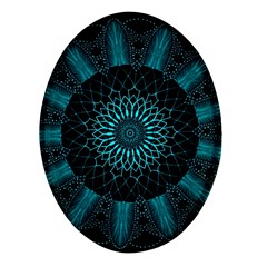 Ornament District Turquoise Oval Glass Fridge Magnet (4 Pack) by Ndabl3x