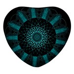 Ornament District Turquoise Heart Glass Fridge Magnet (4 pack) Front