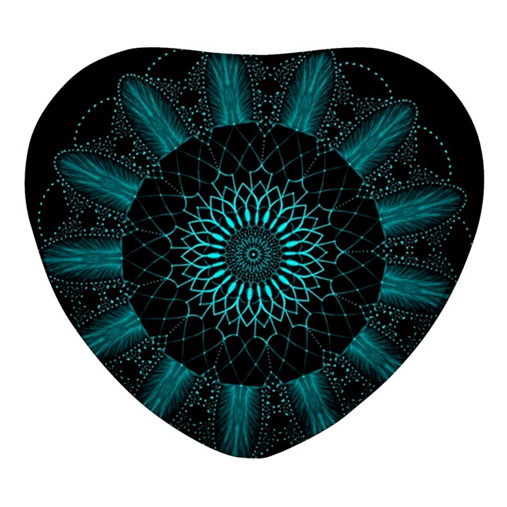 Ornament District Turquoise Heart Glass Fridge Magnet (4 pack)