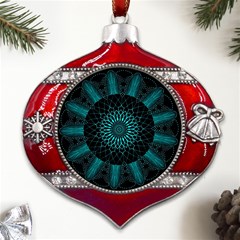 Ornament District Turquoise Metal Snowflake And Bell Red Ornament