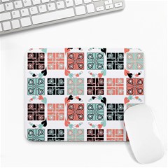 Mint Black Coral Heart Paisley Small Mousepad by Ndabl3x