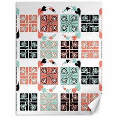 Mint Black Coral Heart Paisley Canvas 36  X 48  by Ndabl3x