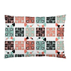 Mint Black Coral Heart Paisley Pillow Case by Ndabl3x