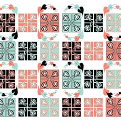 Mint Black Coral Heart Paisley Play Mat (rectangle) by Ndabl3x