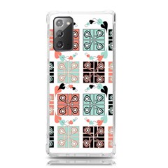 Mint Black Coral Heart Paisley Samsung Galaxy Note 20 Tpu Uv Case by Ndabl3x