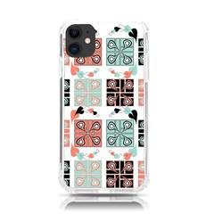 Mint Black Coral Heart Paisley Iphone 11 Tpu Uv Print Case by Ndabl3x