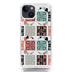 Mint Black Coral Heart Paisley Iphone 14 Tpu Uv Print Case by Ndabl3x