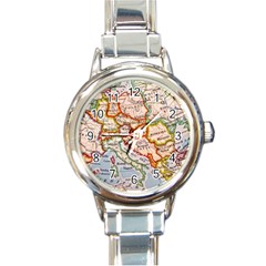 Map Europe Globe Countries States Round Italian Charm Watch