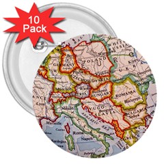 Map Europe Globe Countries States 3  Buttons (10 Pack)  by Ndabl3x