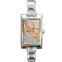 Map Europe Globe Countries States Rectangle Italian Charm Watch by Ndabl3x