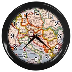 Map Europe Globe Countries States Wall Clock (Black)