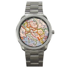 Map Europe Globe Countries States Sport Metal Watch