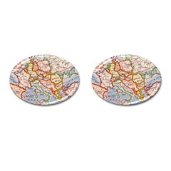 Map Europe Globe Countries States Cufflinks (Oval)