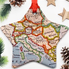 Map Europe Globe Countries States Star Ornament (Two Sides)